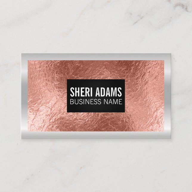 Rose Gold Foil | Metallgrenze Visitenkarte (Vorderseite)