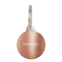 Rose Gold Foil Monogram Personalisiert Pet Tag Haustiermarke