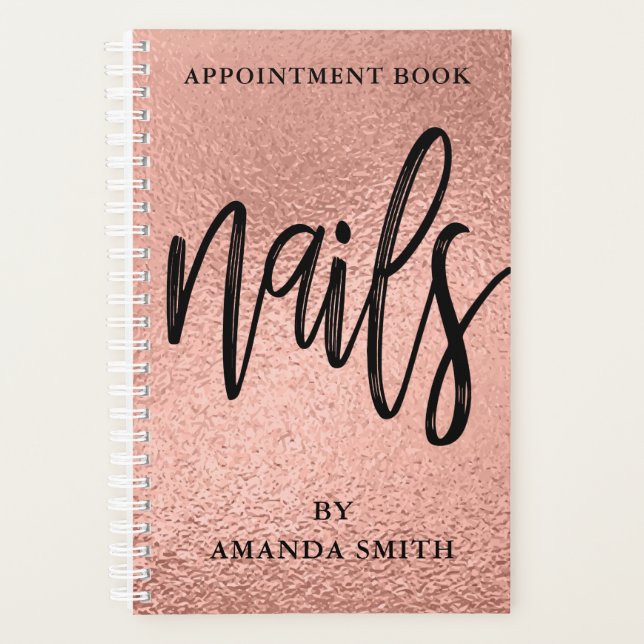 Rose Gold Foil Nägel Terminbuch Planer (Vorderseite)