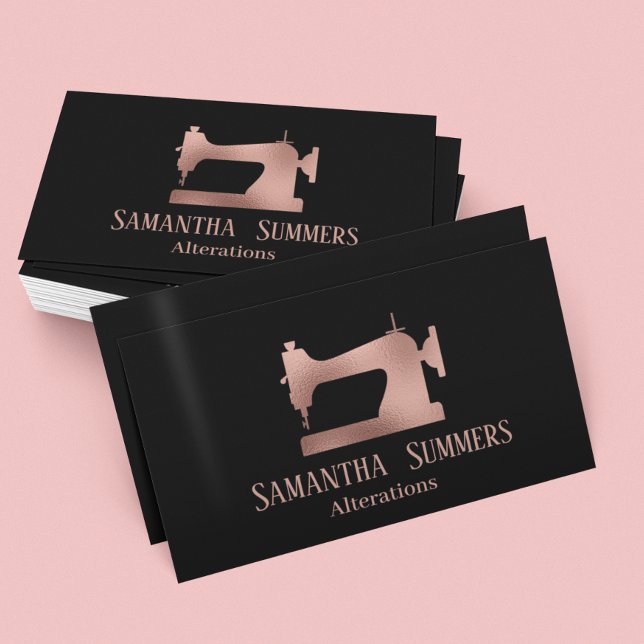 Rose Gold Foil Nähmaschinenwechsel Schneider Visitenkarte (Von Creator hochgeladen)