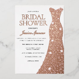 Rose Gold Foil Pressure Dress Gown Brautparty Folieneinladung