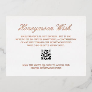 Rose Gold Foil QR Code Hochzeitskarte Folie Einladungspostkarte