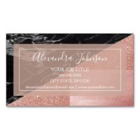 Rose Gold Foil | Rosa und Schwarz Geometrisch