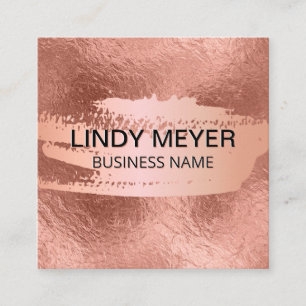 Rose Gold Foil Rose Gold gebürstet Quadratische Visitenkarte