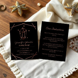 Rose Gold Foil Schmuck Care Business Card Visitenkarte