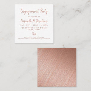 Rose Gold Foil & Script Engagement Party Ticket