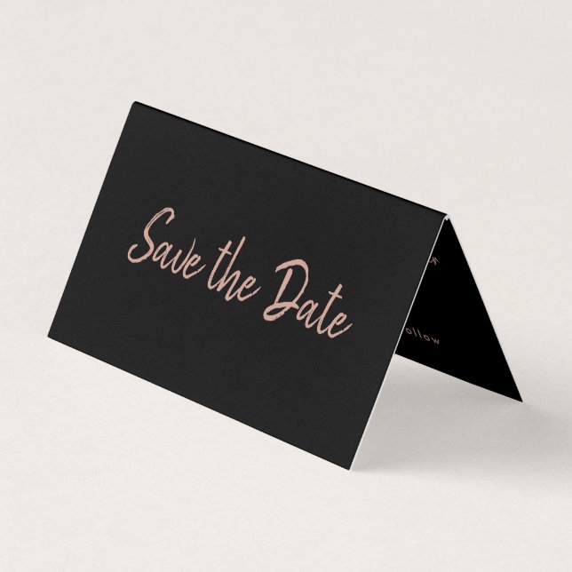 Rose Gold Foil & Script Photo Enregistrer La Carte (Devant)