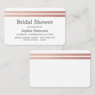 Rose Gold Foil Streifen Brautparty Einladung