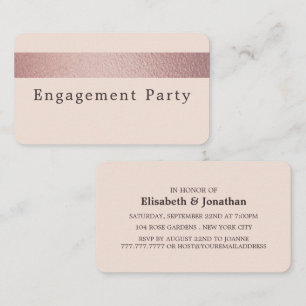 Rose Gold Foil Strip, Engagement Party Ticket