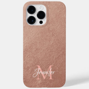 Rose Gold Foil Textur Foto Monogram Case-Mate iPhone 14 Pro Max Hülle
