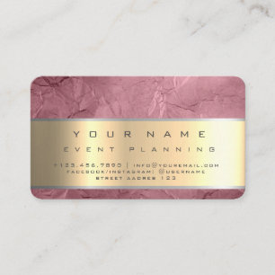 Rose Gold Foil Texture Foil Metal Pink Visitenkarte