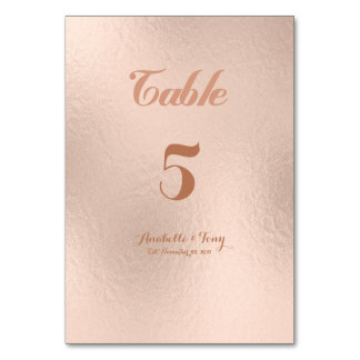 Rose Gold Foil Tischnummern