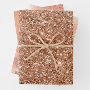 Rose Gold Foil und Glitzer Musterpapier Geschenkpapier Set