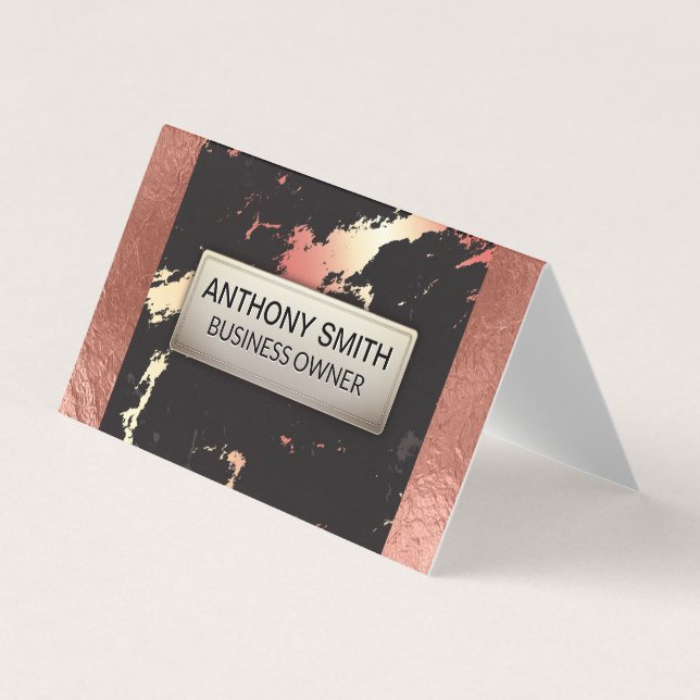 Rose Gold Foil und Marmormuster Visitenkarten (Vorderseite)
