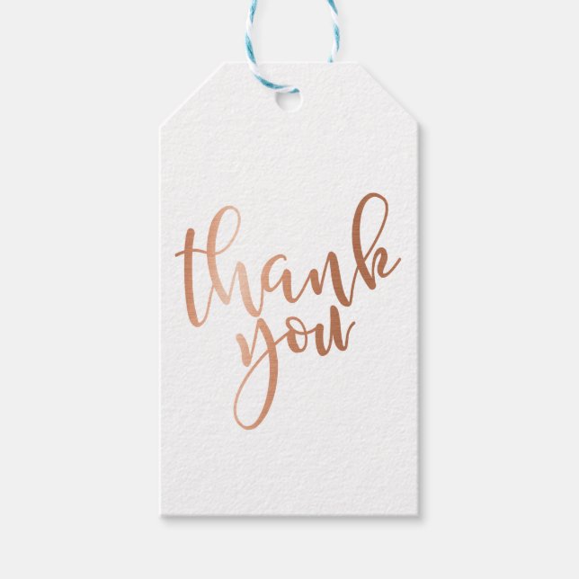 Rose Gold Foil , vielen Dank Geschenkanhänger (Vorderseite)