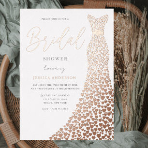 Rose Gold Foil Wedding Dress Brautparty Folieneinladung