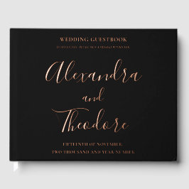 Rose Gold Foil Wedding Gästebuch Personalisiert