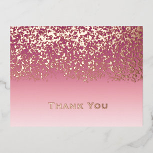 Rose Gold Folie Hochzeit Danke  Folien Feiertagspostkarte