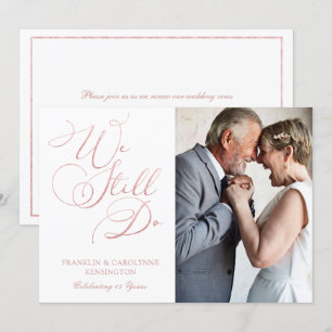 Rose Gold Folie Hochzeit Jubiläum Ehegelübde erneu Einladung