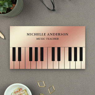 Rose Gold Folie Klavier Tasten Musiker Pianist Visitenkarte