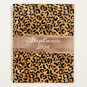 Rose Gold Folie Leoparden Pinselstrich Planer