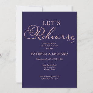 Rose Gold Folie Navy Blau Probeessen Einladung