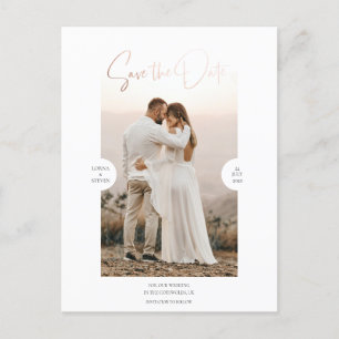 Rose Gold Folien-Effekt Schrift Save-the-Date-Kart Ankündigungspostkarte