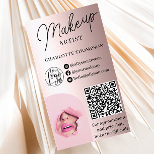 Rose Gold Folienschminke Logo Qr Code 2 Fotos Visitenkarte