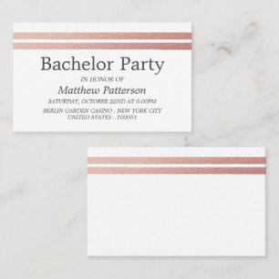 Rose Gold Foods Streifen Bachelor Party Ticket
