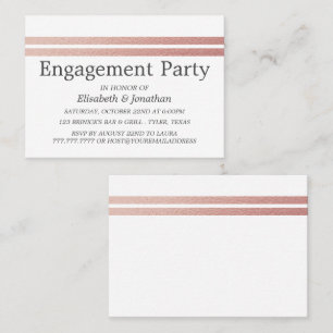 Rose Gold Foods Stripes Engagement Party Ticket