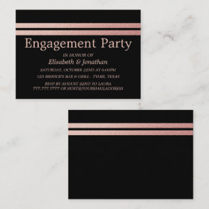 Rose Gold Foods Stripes Engagement Party Ticket