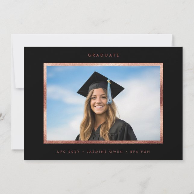 Rose Gold Fossil Modernes Foto für Minimalistische Ankündigung (Vorderseite)