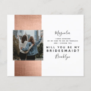 ROSE Gold Foto Bridesmaid Vorschlag Card
