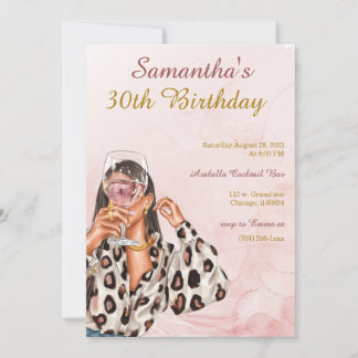 Rose Gold Frau Geburtstag Einladung