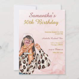 Rose Gold Frau Geburtstag Einladung