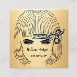 Rose Gold Friseur Mädchen Salon Visitenkarte