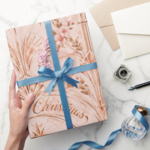 Rose Gold Frohe Weihnachten Luxus-Geschenkpapier Geschenkpapier