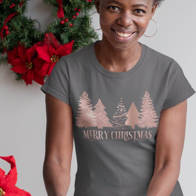 Rose Gold Frohe Weihnachtsbaum Urlaub T-Shirt (Von Creator hochgeladen)