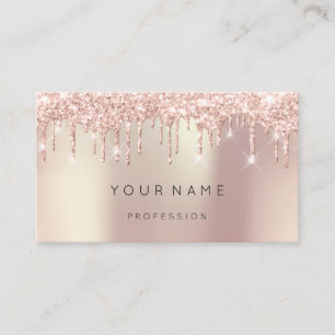 Rose Gold Frühe Abstrakte Seide Tropfen Glitzer Visitenkarte