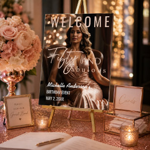 Rose Gold Fünfzig und Fantastisch Geburtstags Will Acrylschild