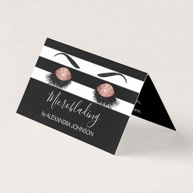 Rose Gold Funkelnd Glitzer Moderne Mikroblende Visitenkarten (Vorderseite)