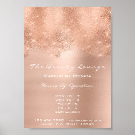 Rose Gold Funkelnd Lux Weißer Glitzer Schönheitssa Poster