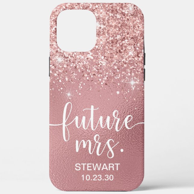 Rose Gold Future Glitzer Case-Mate iPhone Fall Hülle (Rückseite)