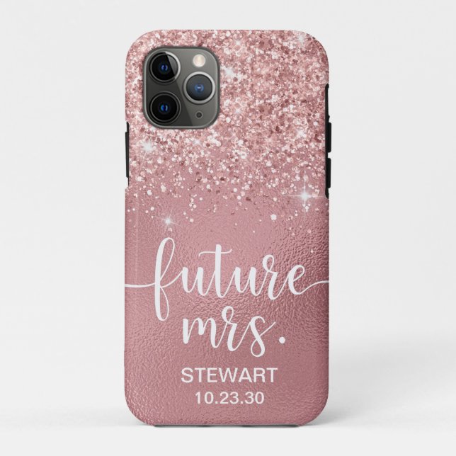 Rose Gold Future Glitzer Case-Mate iPhone Fall Hülle (Rückseite)