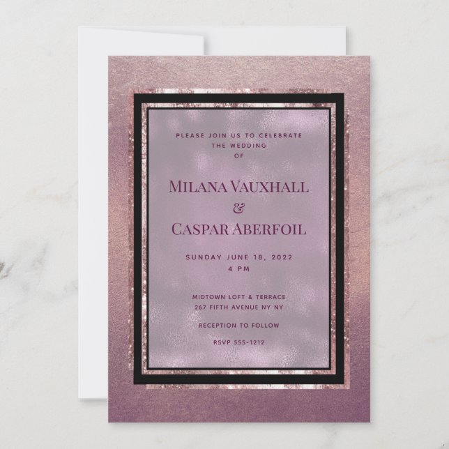 Rose Gold Galerie Hochzeit & Party Einladung (Vorderseite)