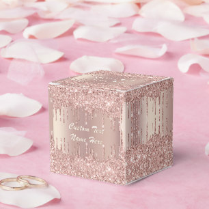 Rose Gold-Gastgeschenk Hochzeit-Felder mit benutze Geschenkschachtel