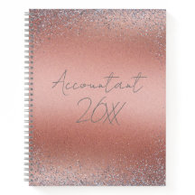 Rose Gold gebürstetes Metall Glitter Monogramm |