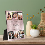 Rose Gold Geburtstag Foto Collage beste Freunde Fotoplatte<br><div class="desc">Ein Geschenk von Freunden für den 21. Geburtstag einer Frau (oder eines beliebigen Alters) und feiert ihr Leben mit einer Collage von 6 Ihrer hochwertigen Fotos von ihr, ihren Freunden, ihrer Familie, Interesse oder Haustieren. Personalisieren und fügen Sie ihren Namen, Alter 21 und Ihre Namen. Eine Rose Gold Imitate metallisch...</div>