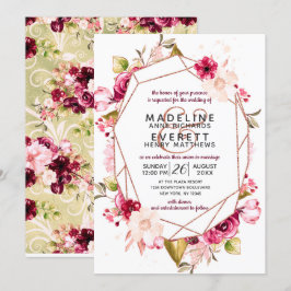 Rose Gold Geometric Terrarium Hochzeitseinladungen Einladung