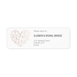 Rose Gold Geometrische Hochzeit | Rücksendekennzei